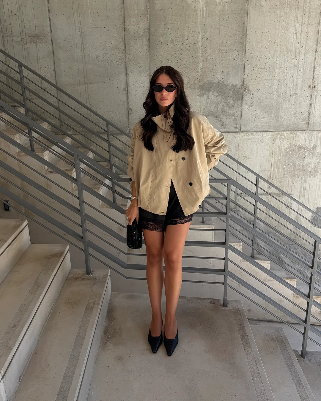 Textured Black Mules