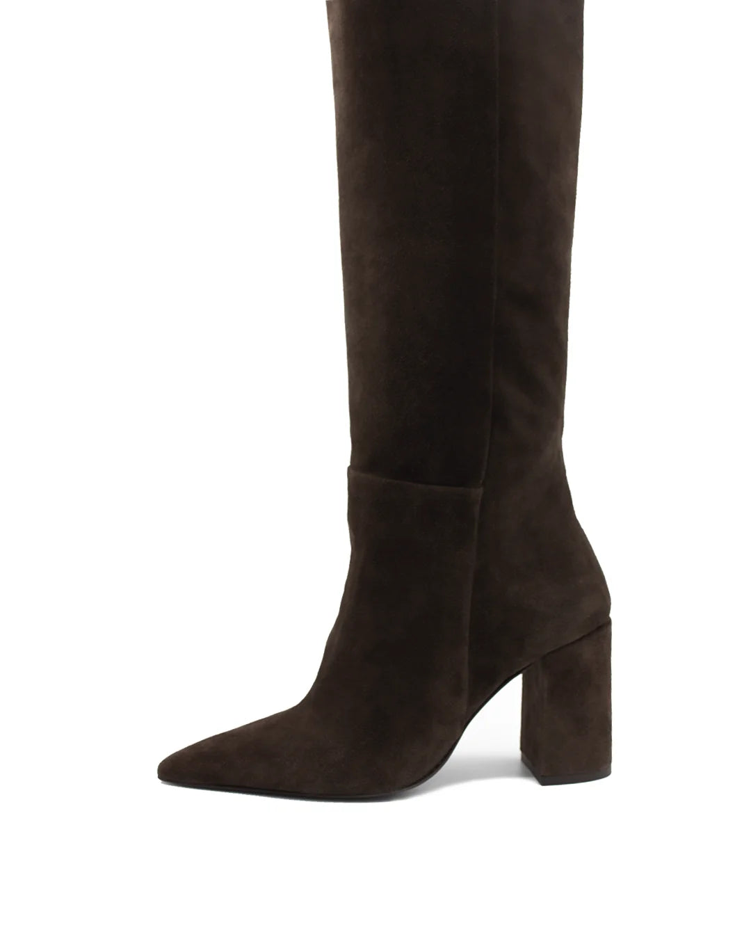 Chocolate Suede Knee-High Boots