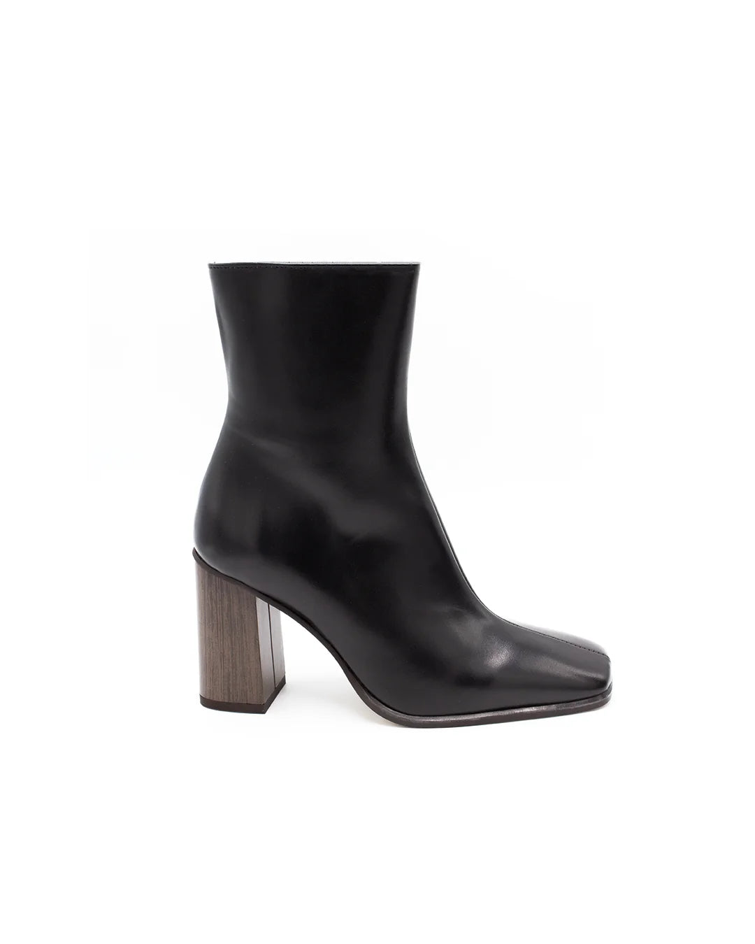 Square-Toe Ankle Boots - Black