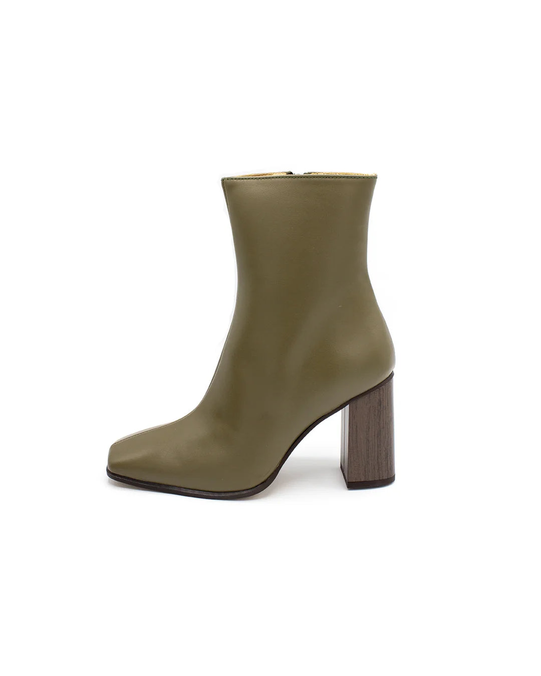 Square-Toe Ankle Boots - Green