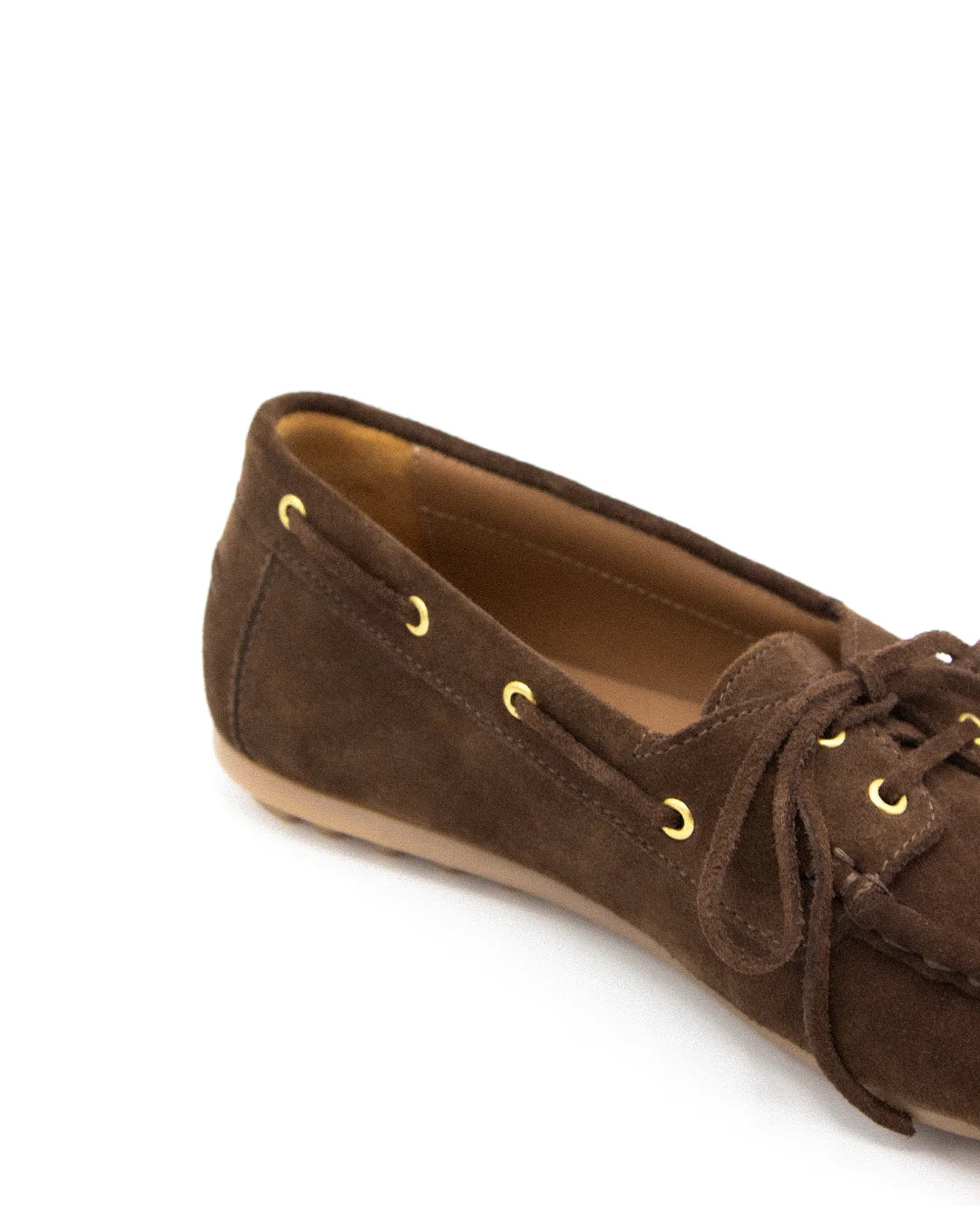 Ruched Soft Leather Loafers - Brown