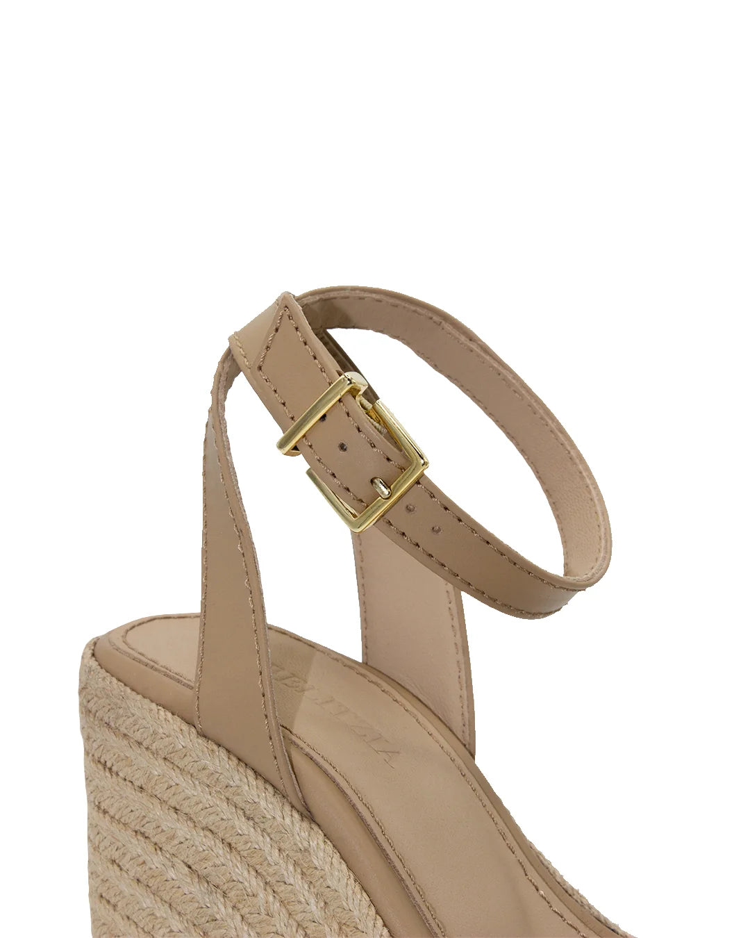 Raffia Wedge Sandals - Beige