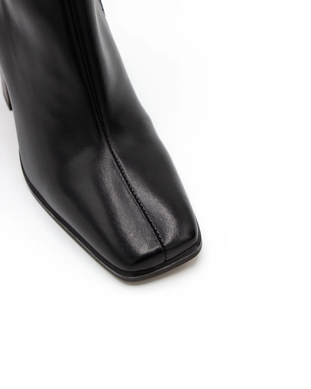 Square-Toe Ankle Boots - Black