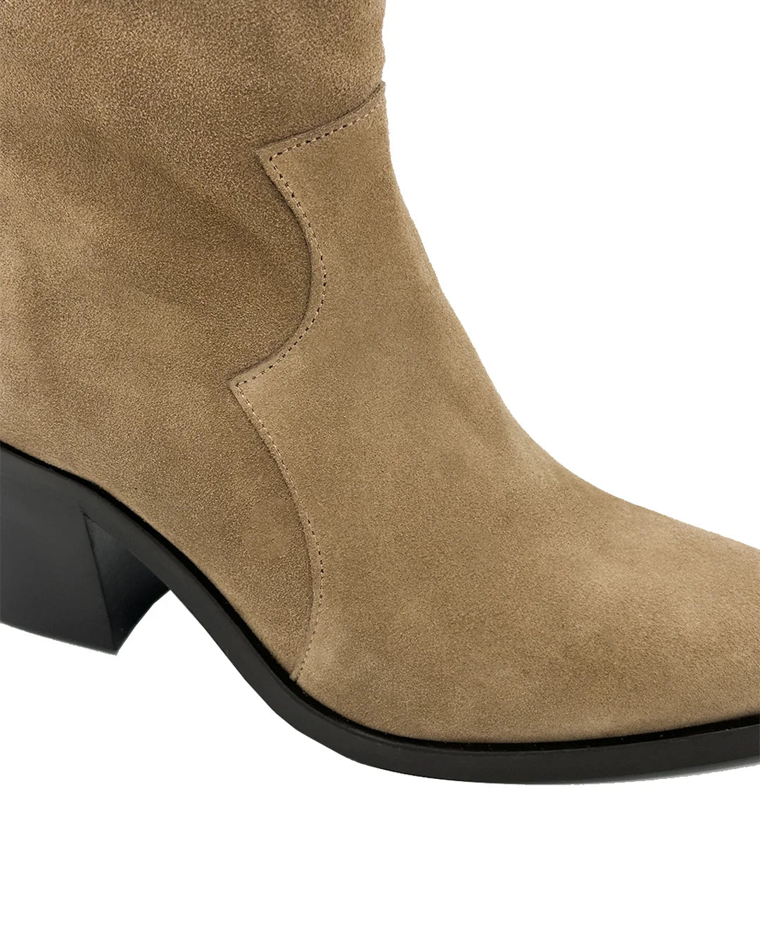 Western Ankle Boots - Beige