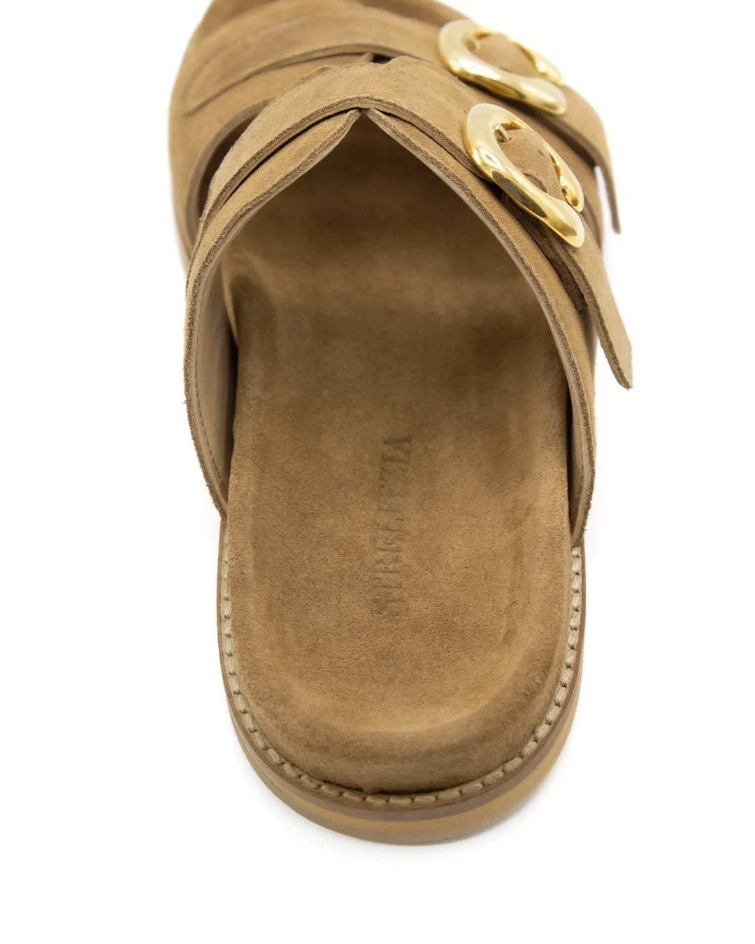 Flat Suede Sandals - Beige