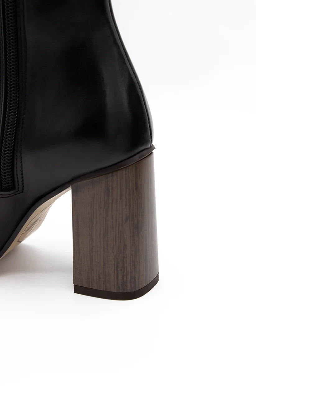 Square-Toe Ankle Boots - Black