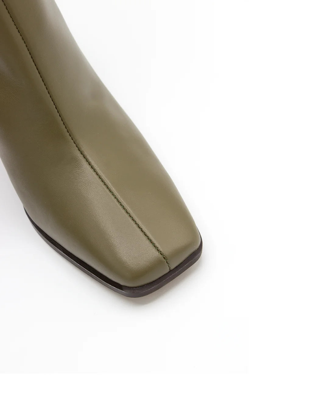 Square-Toe Ankle Boots - Green