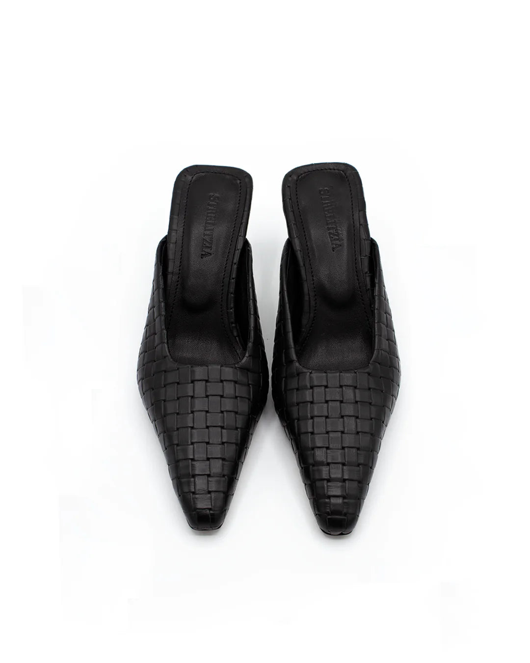 Textured Black Mules