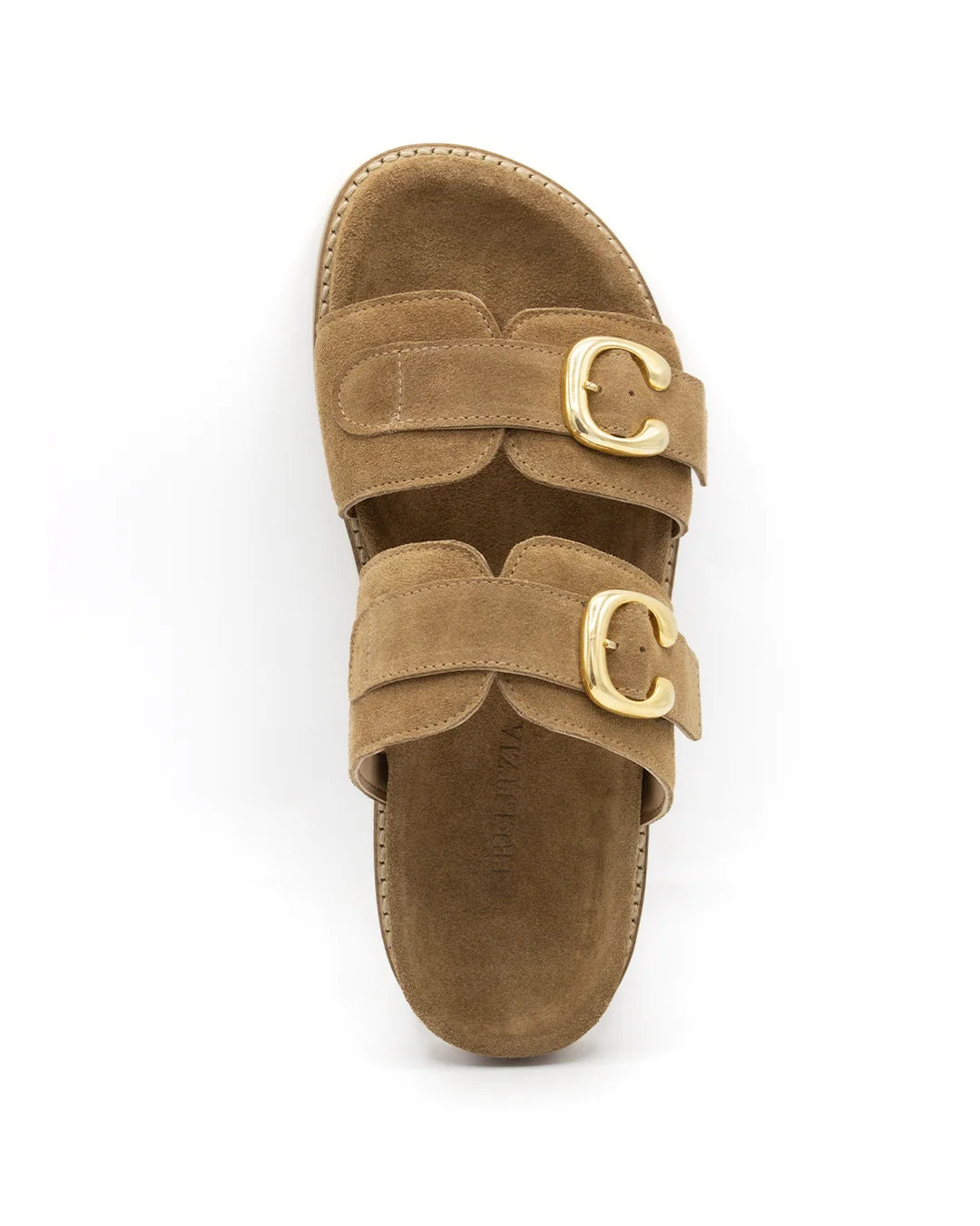 Flat Suede Sandals - Beige