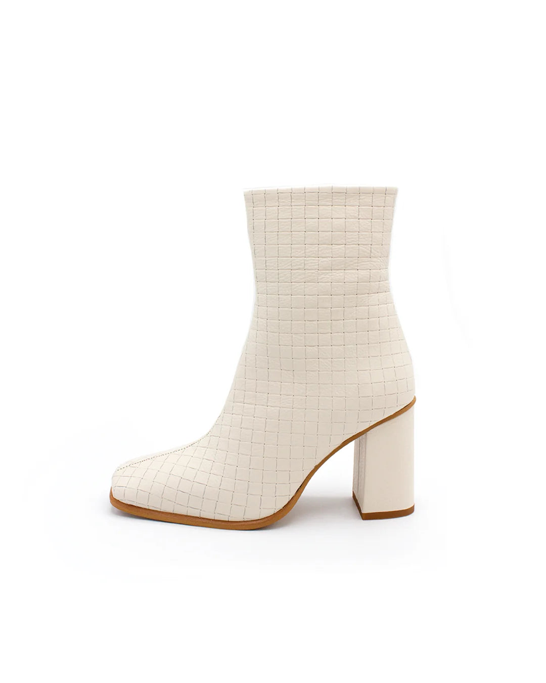 Square-Toe Ankle Boots - White