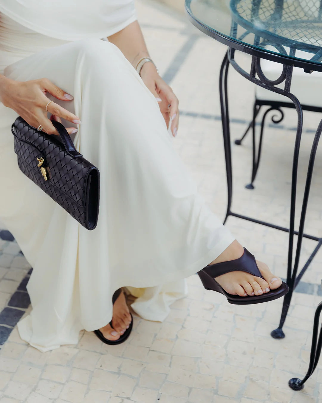 Leather Wedge Sandals