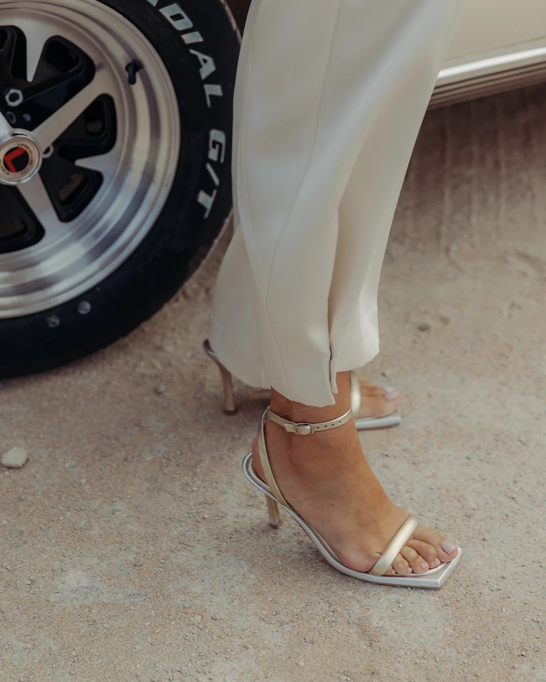 Metallic High-Heel Sandals