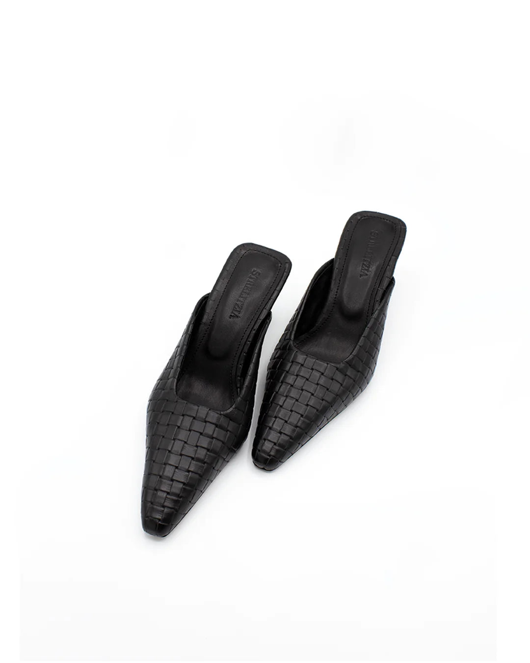 Textured Black Mules