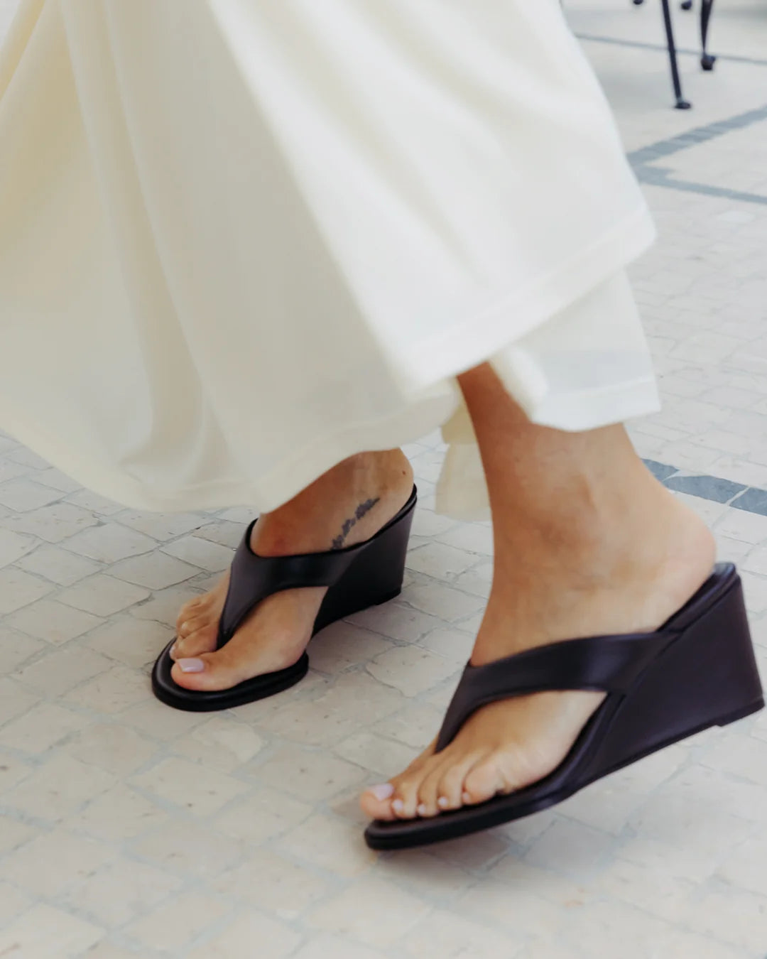 Leather Wedge Sandals