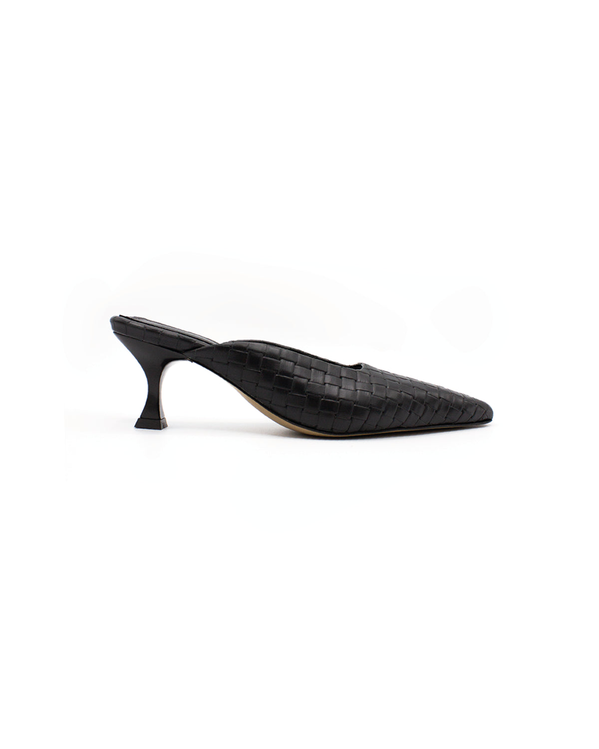 Textured Black Mules